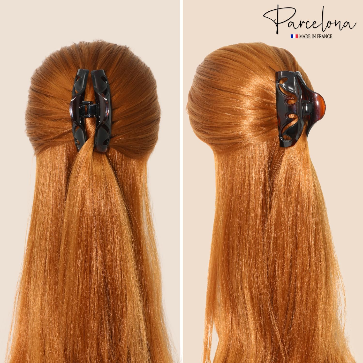 Parcelona French Junco Medium Tortoise Shell Cellulose Jaw Hair Claw for Women