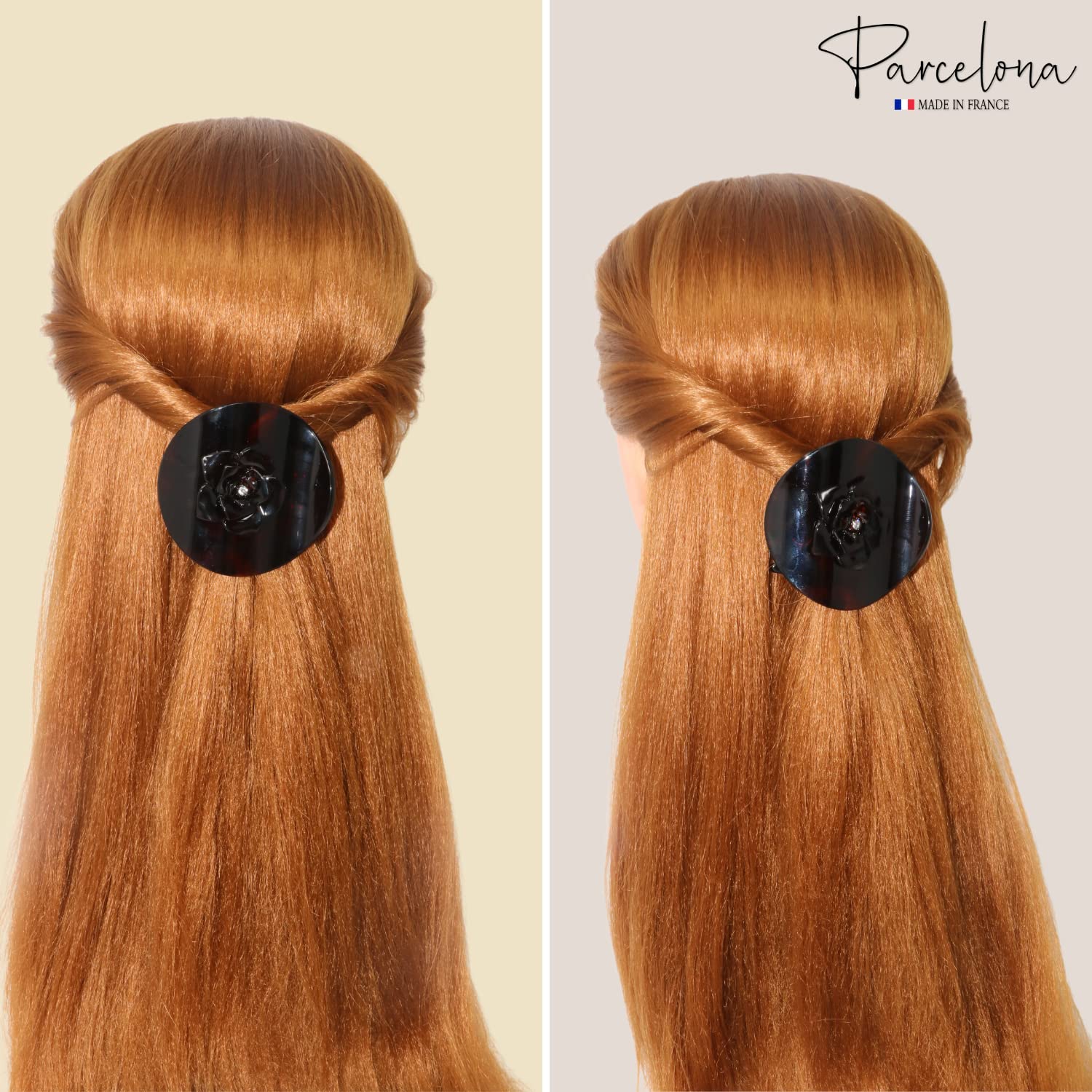 Parcelona French Onde Small 2 3/4" Cellulose Side Slide in Hair Claw for Women