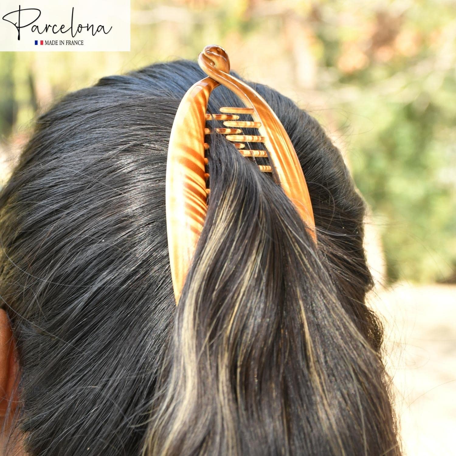 Parcelona French Large 5.5" Cellulose Ponytail Holder Banana Hair Clip for Women