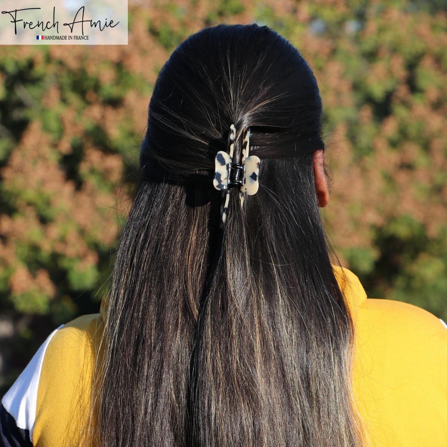 French Amie Classic Butterfly 3" Medium Handmade Cellulose Hair Claw