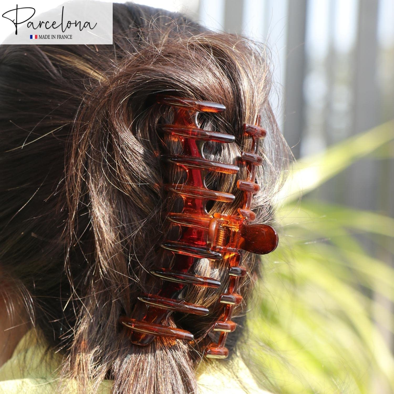Parcelona French Rake Large Cellulose Acetate Jaw Hair Claw for Women and girls