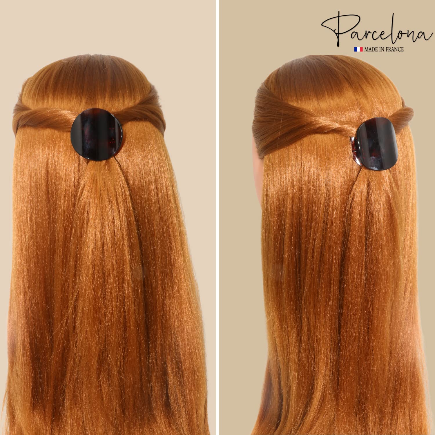 Parcelona French Onde Small 2 3/4" Cellulose Side Slide in Hair Claw for Women