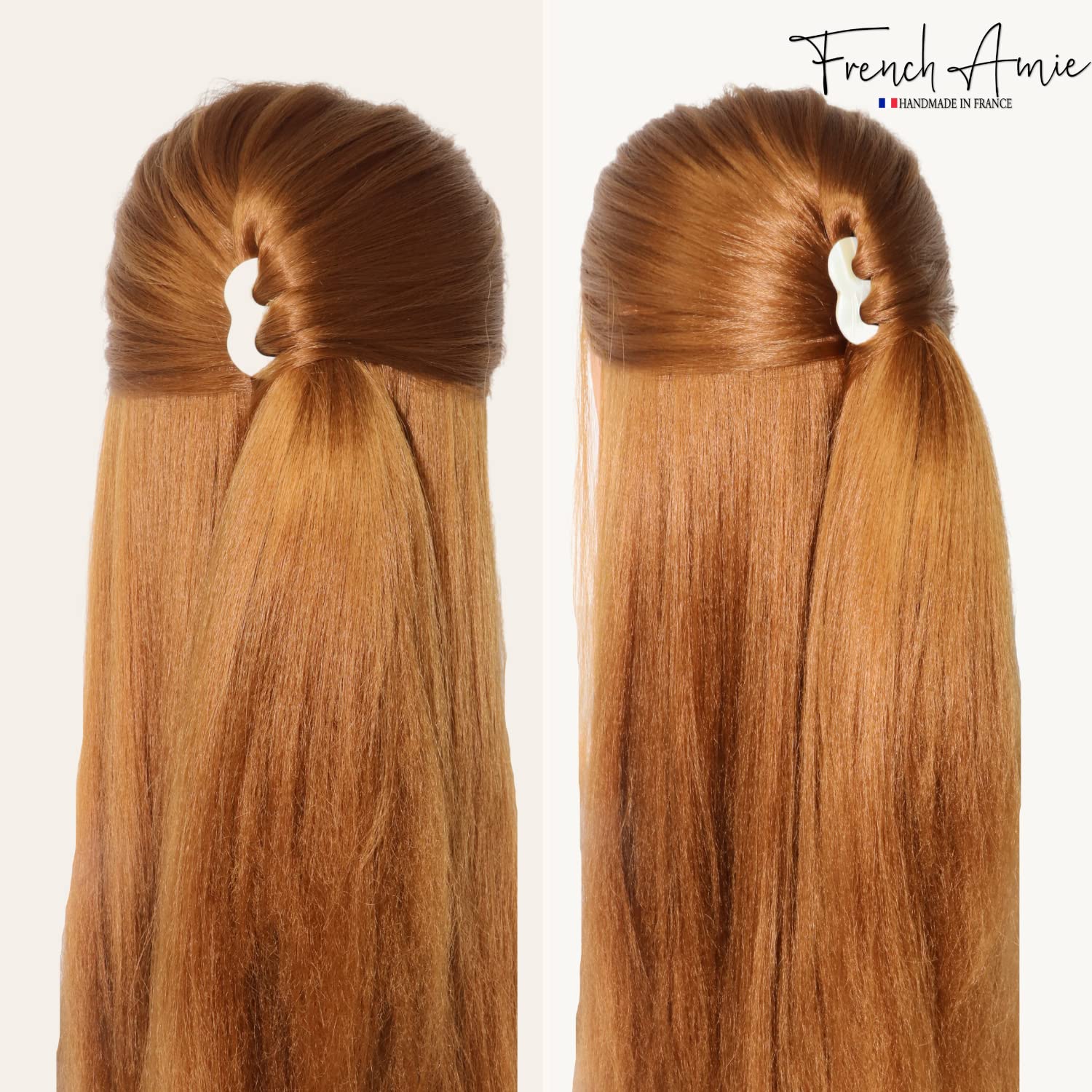 French Amie Tri Prongs 3" Medium Handmade Cellulose Bun Holder Women Hair Pin