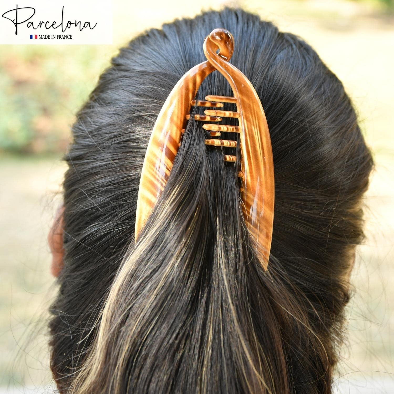 Parcelona French Large 5.5" Cellulose Ponytail Holder Banana Hair Clip for Women