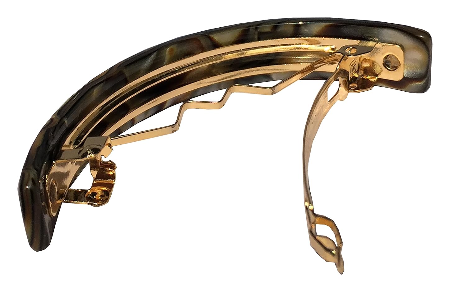 French Amie Curved Small Cellulose Handmade Hair Barrette for Women and Girls