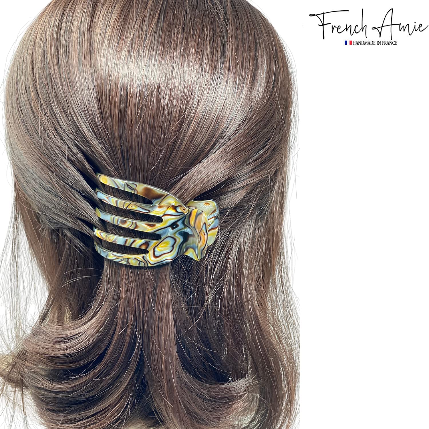 French Amie Bear Paw Small 2 ¾” Cellulose Handmade Yoga Jaw Hair Claw for Women