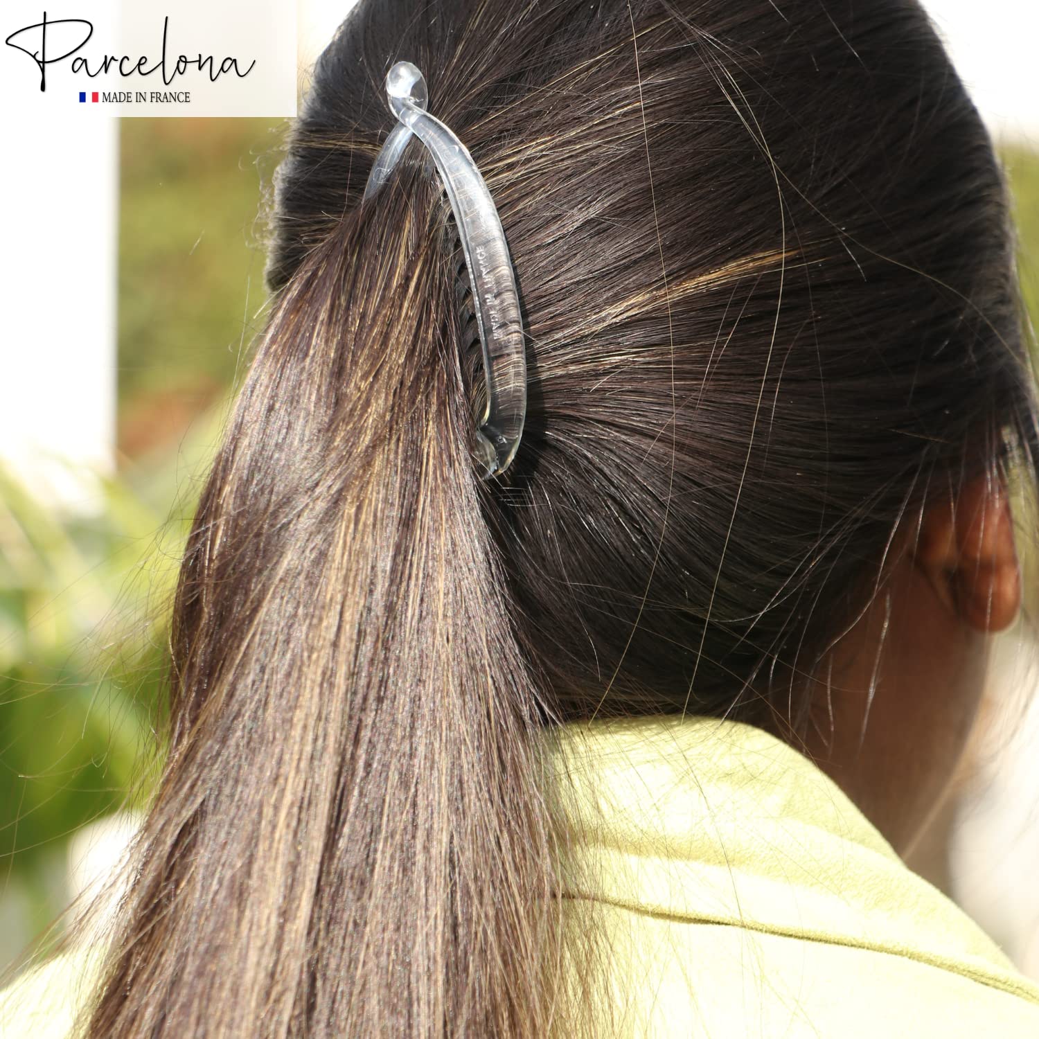 Parcelona French Effortless Mini Small Cellulose Banana Hair Clips(2 Pcs)
