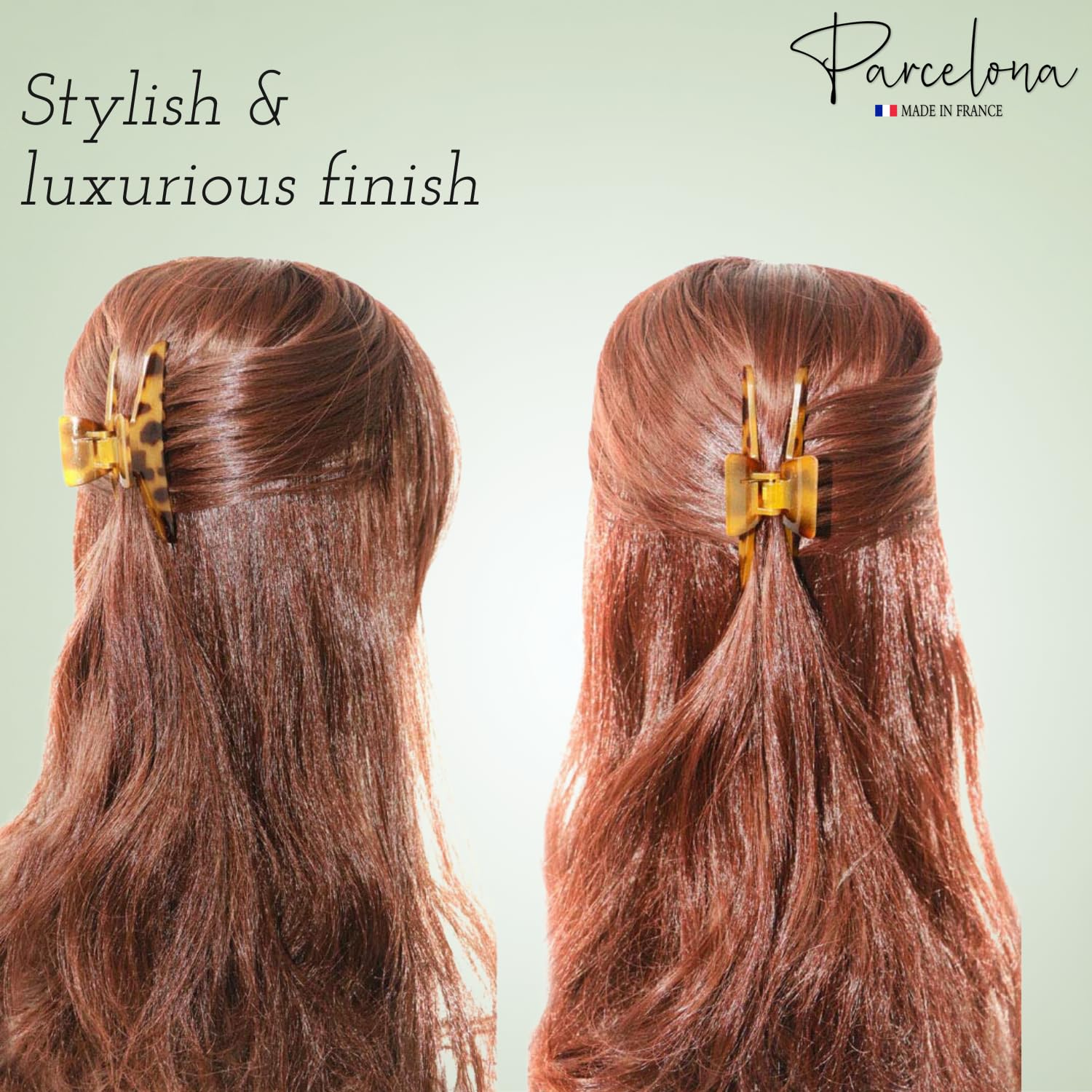 Parcelona French Pinch Medium Cellulose Covered Spring Jaw Hair Claw for Women