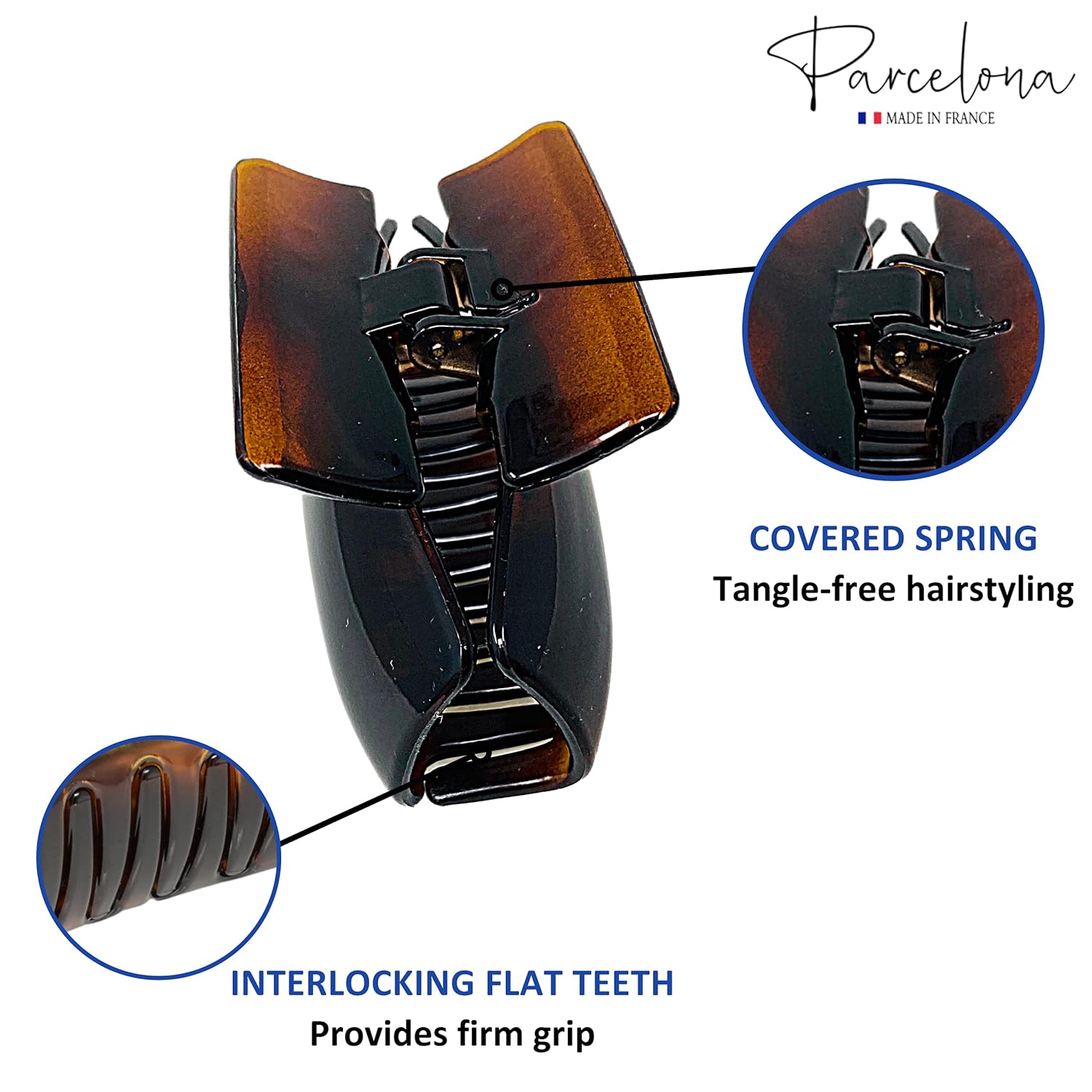 Parcelona French Oblong Shell Medium Cellulose Jaw Hair Claw Clip Clutcher