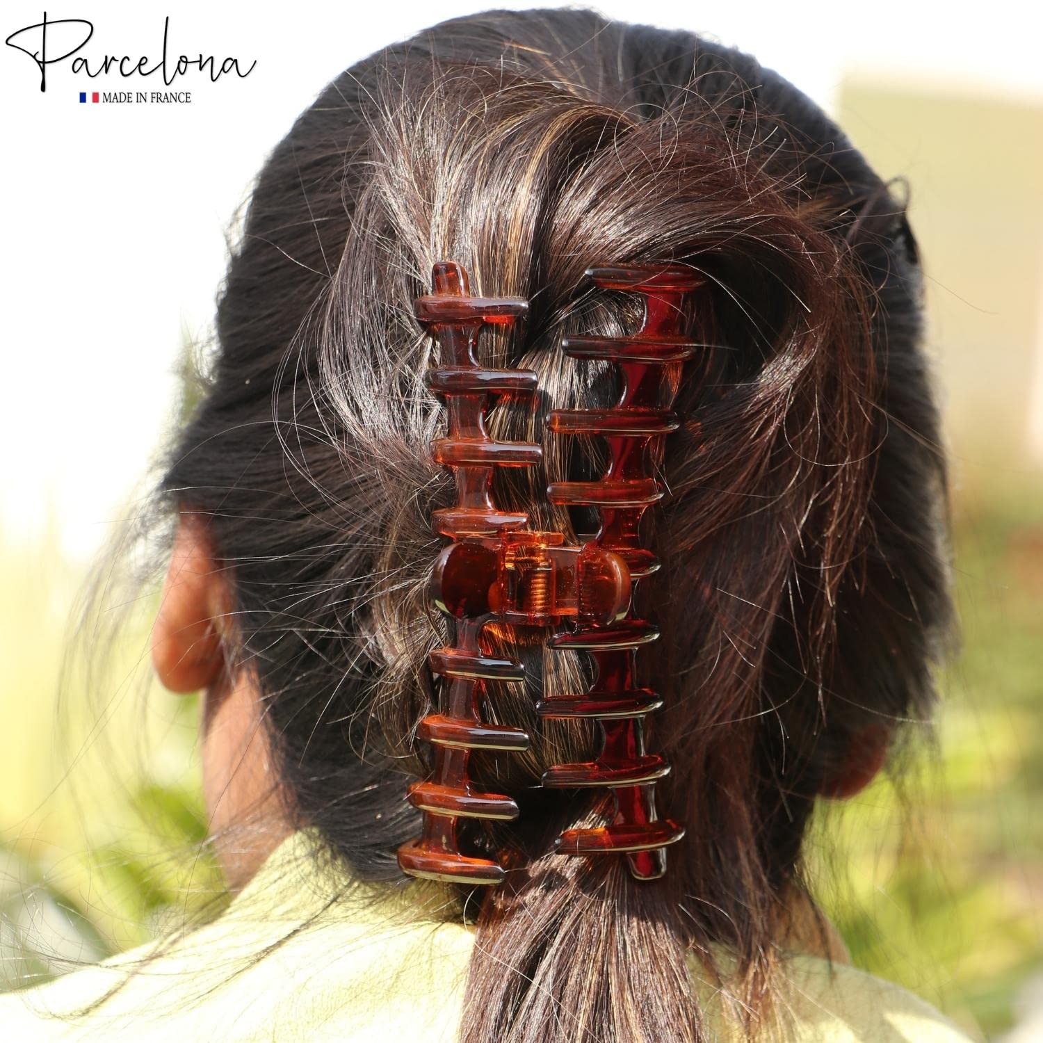 Parcelona French Rake Large Cellulose Acetate Jaw Hair Claw for Women and girls