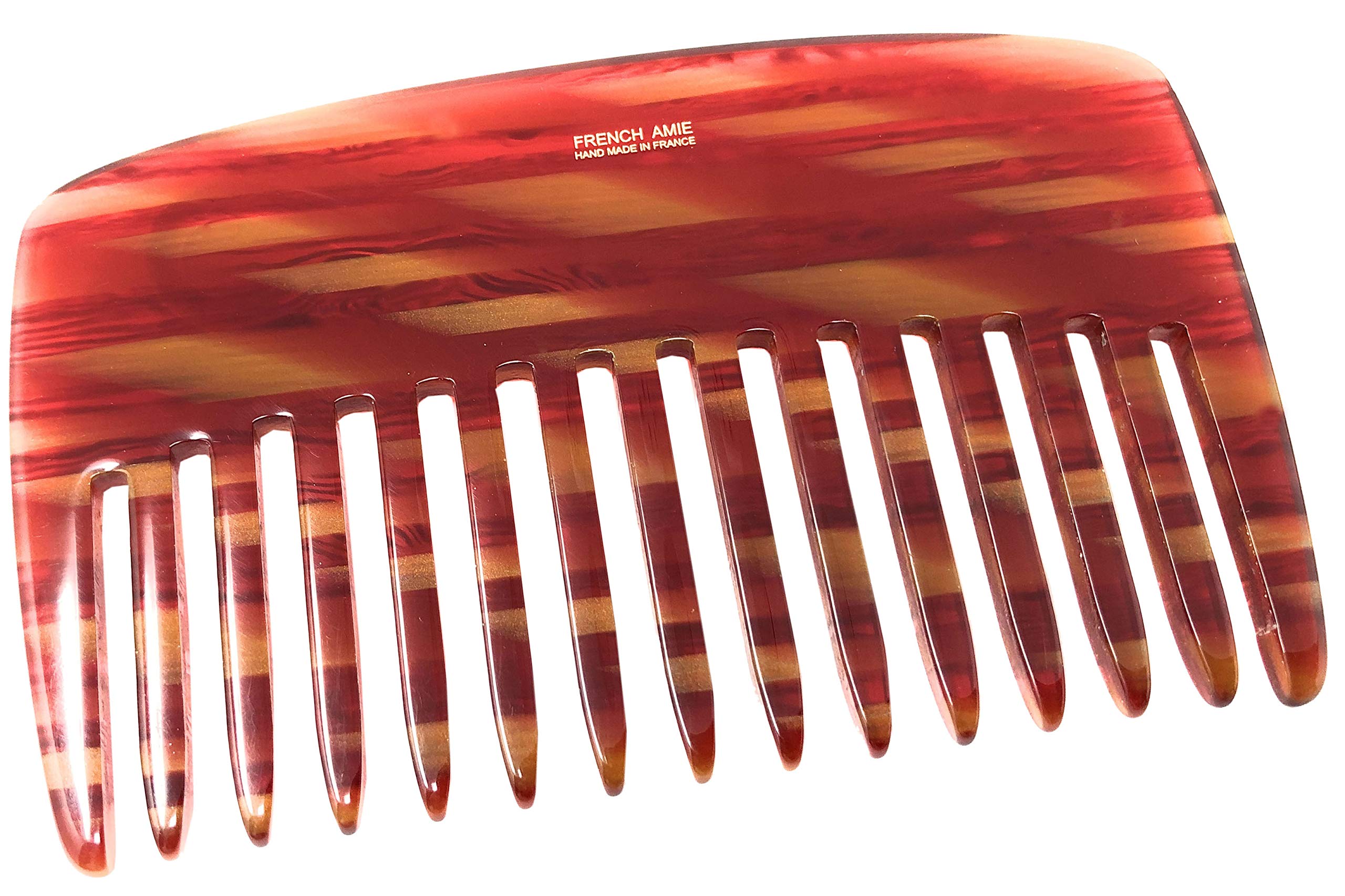French Amie Pocket Comb Small Cellulose Handmade Wide Tooth Non Static Hair Comb