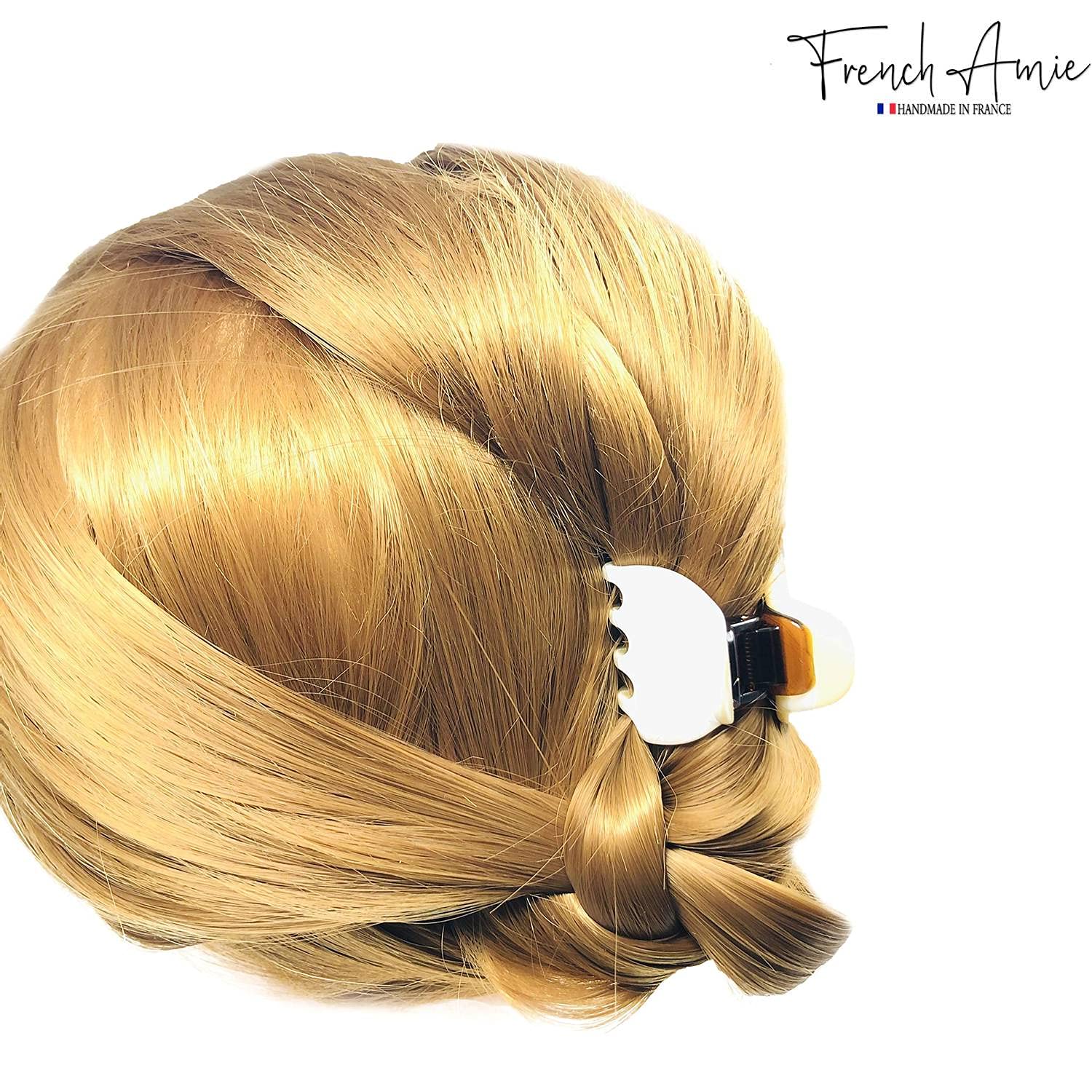 French Amie Belle 1 1/2" Mini Handmade Hair Claw French Acetate Jaw Clip for Women