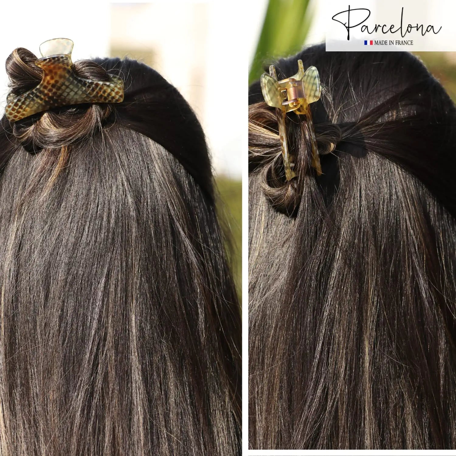 Parcelona French Flat Salon Style Medium 3 1/4" Cellulose Hair Claw for Women