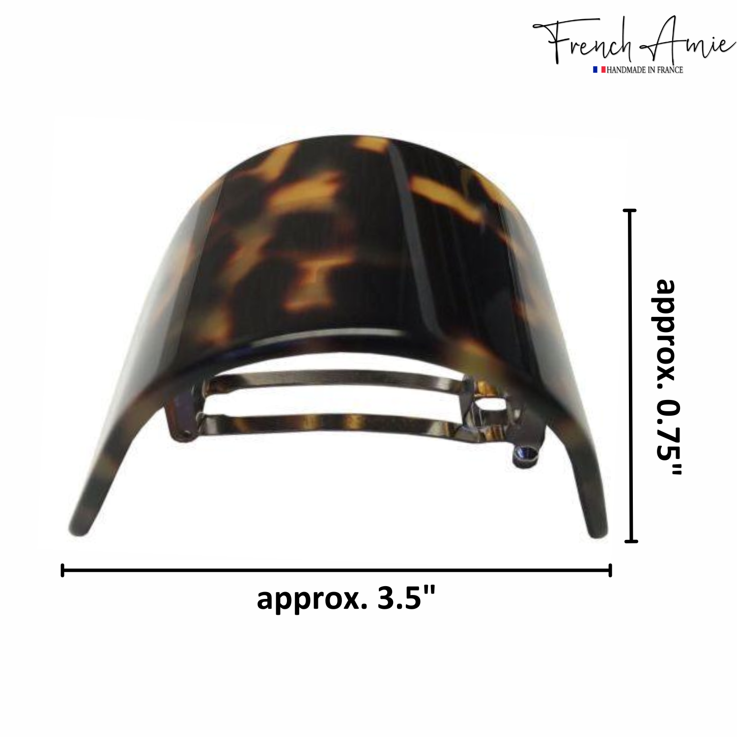 French Amie Half Circle 2 1/4" Medium Tokyo Curved Handmade Cellulose Hair Clip