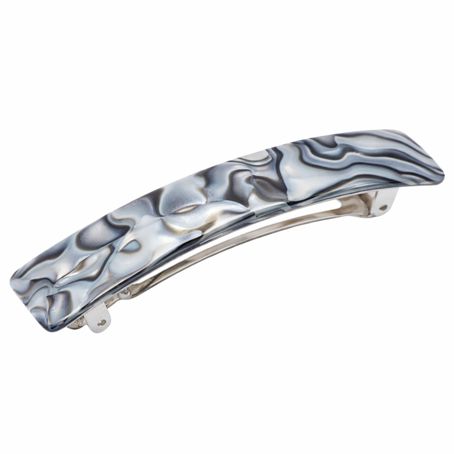 French Amie Oblong 3 1/2" Cellulose Handmade Automatic Hair Barrette for Women