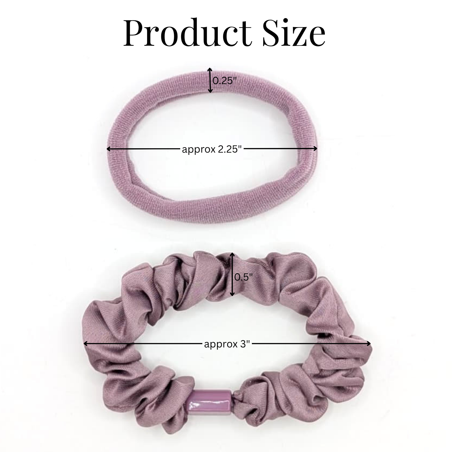 Moeni Oella Satin Scrunchies and Elastic Hair Ties Set 6 Pc Medium 3 Inch