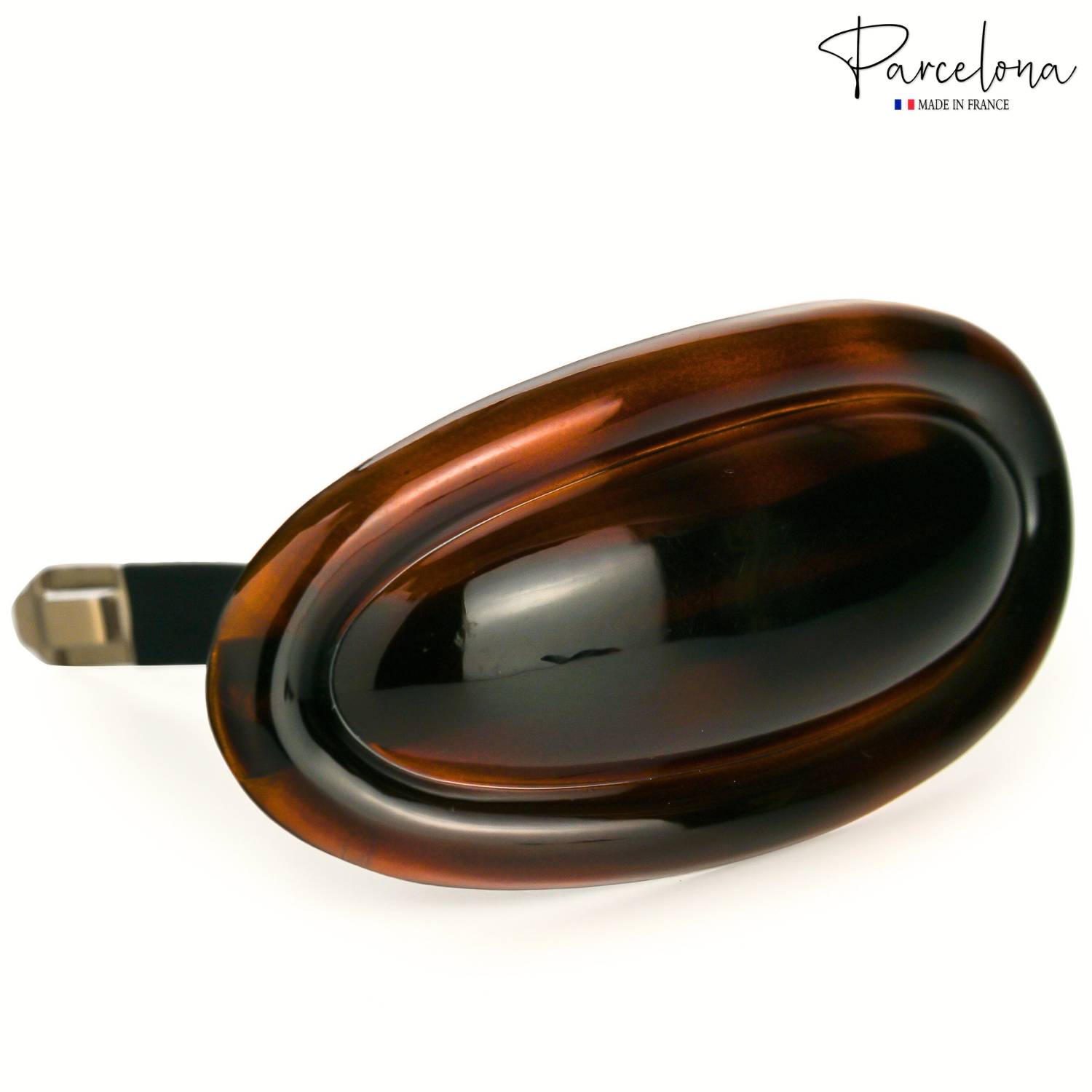 Parcelona French Large Oval Barrette 4" Tortoise Shell Non Slip Hair Clip Grip