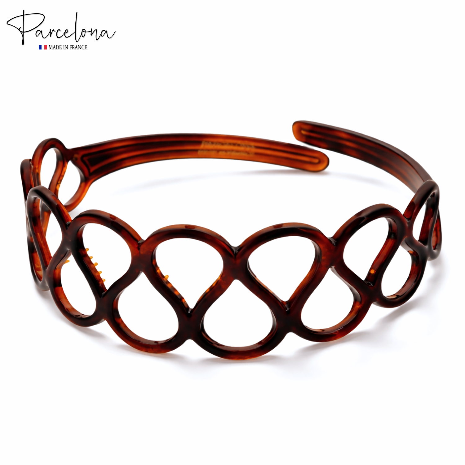 Parcelona French Twisted Loops Shell 1 1/2” Wide Flexible Hair Headband