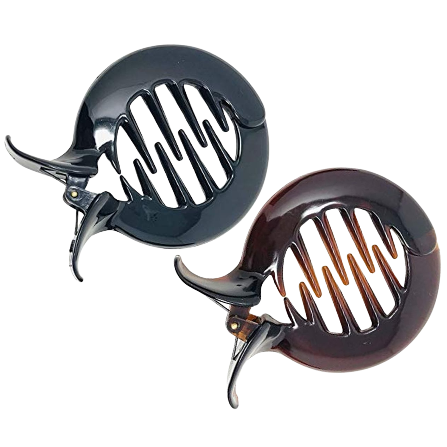 Parcelona French Round Tang Fish Inner Teeth Cellulose Hair Claws for Women