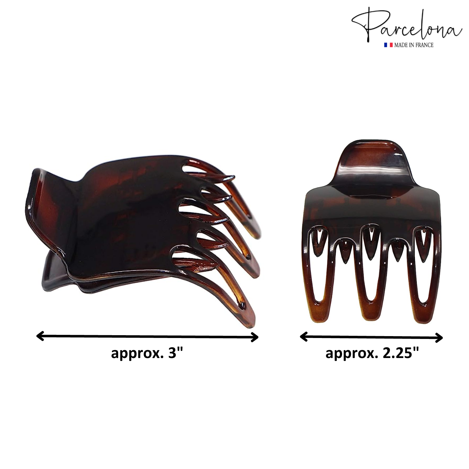 Parcelona French Wide Paw Medium Cellulose Side Slide Yoga Hair Claw for Women