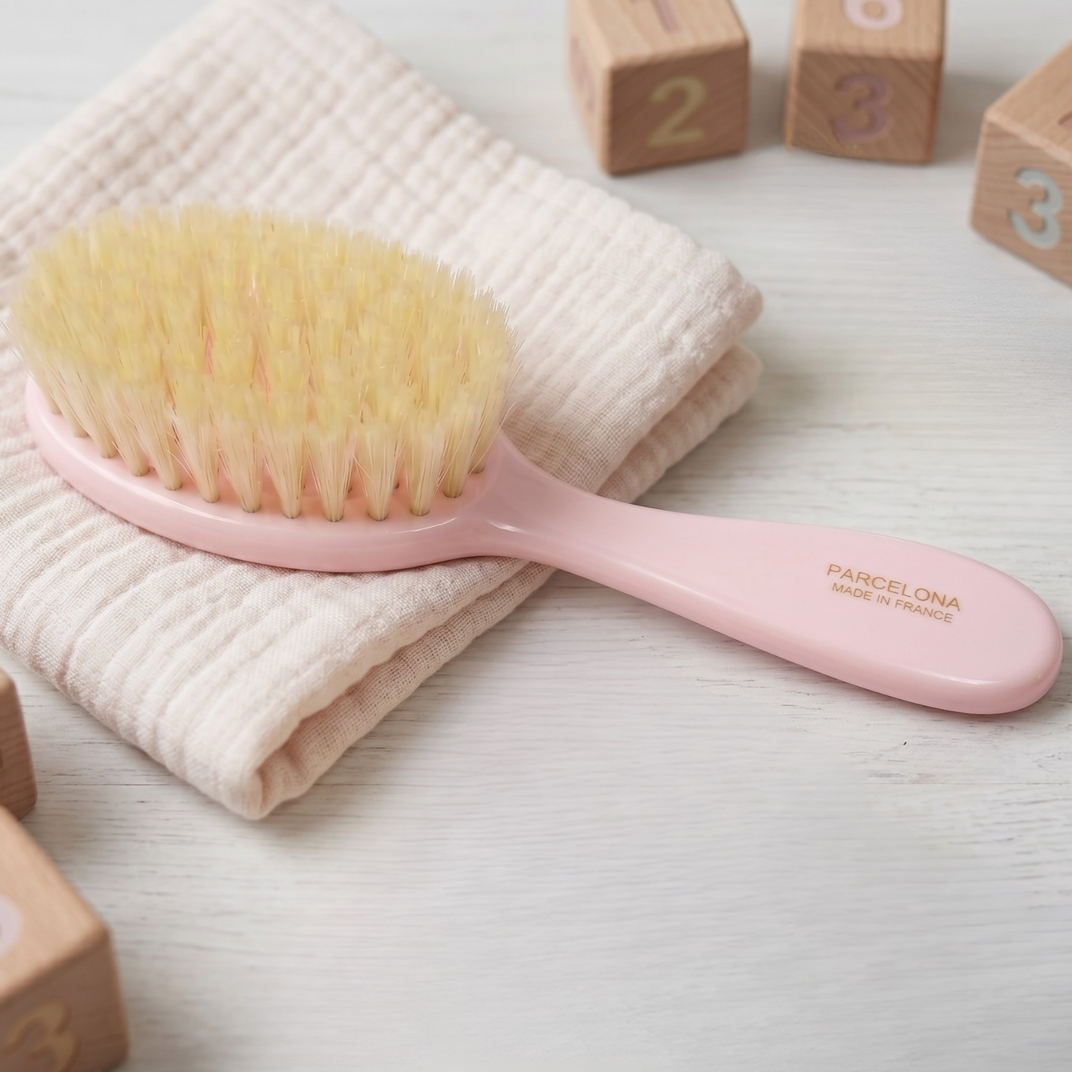 Parcelona French Grooming Combo 6” Cellulose Baby Brush and Comb for Toddlers