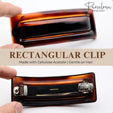 Brown rectangular hair clip with 'Parcelona' branding on a white background