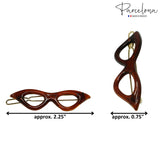 brown hair accessories with dimensions labelled on a white background, featuring the 'Parcelona' brand.