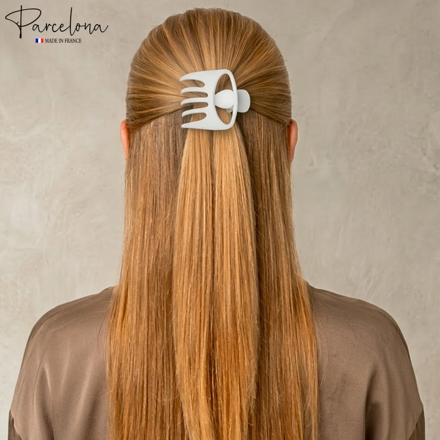 Parcelona French Curvy Oval Paw Medium Cellulose Hair Claw for Women and girls