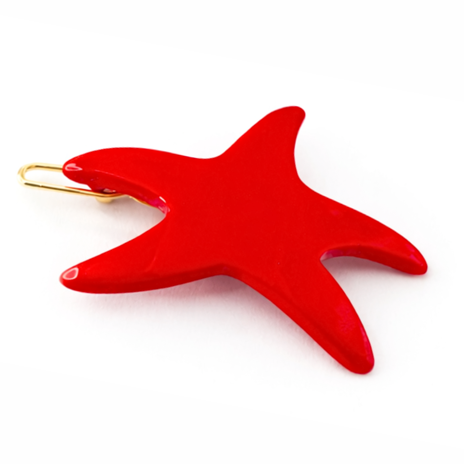 French Amie Star Small Cellulose Handmade Hair Slide Barrette With Snap Clips