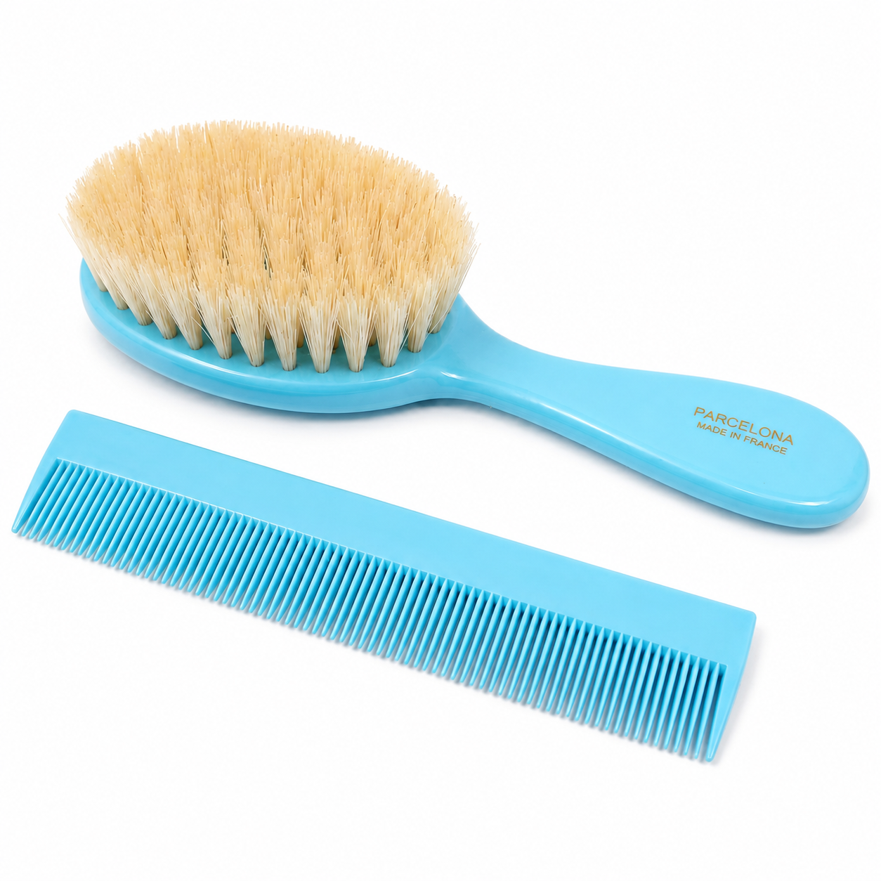 Parcelona French Grooming Combo 6” Cellulose Baby Brush and Comb for Toddlers
