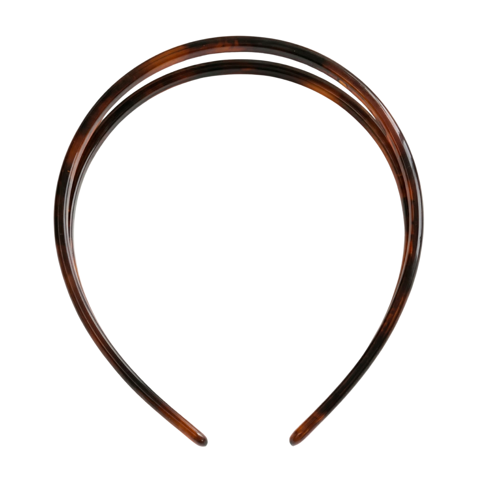 Parcelona French Double Row Tortoise Shell Cellulose Acetate Hair Headband