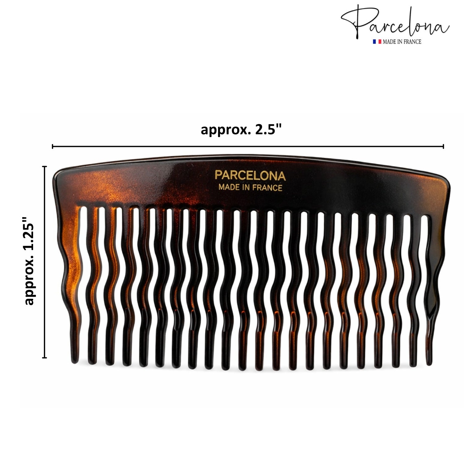 Parcelona French Zig Zag Small Cellulose Acetate 23 Teeth Side Hair Combs(2 Pcs)
