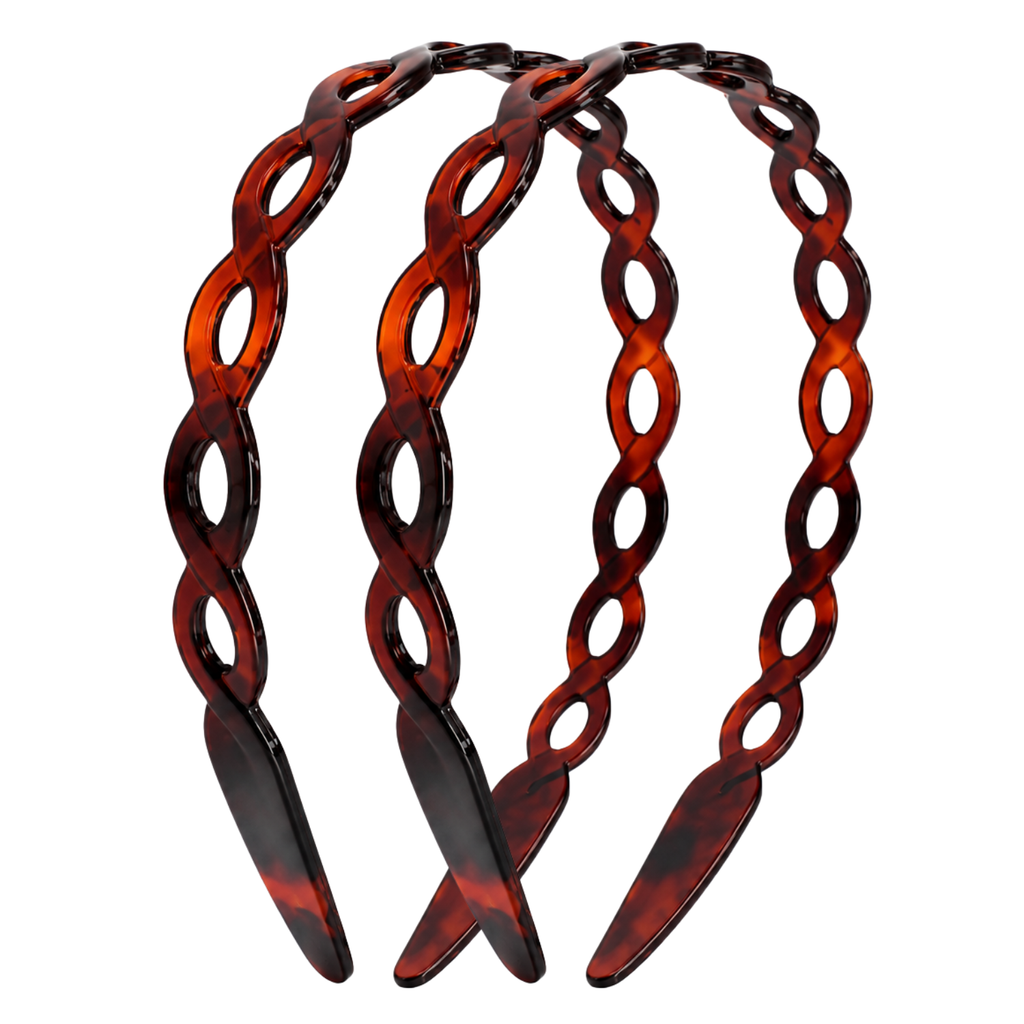 Parcelona Chain Link Hair Band Cellulose Acetate Inner Teeth Women Hea