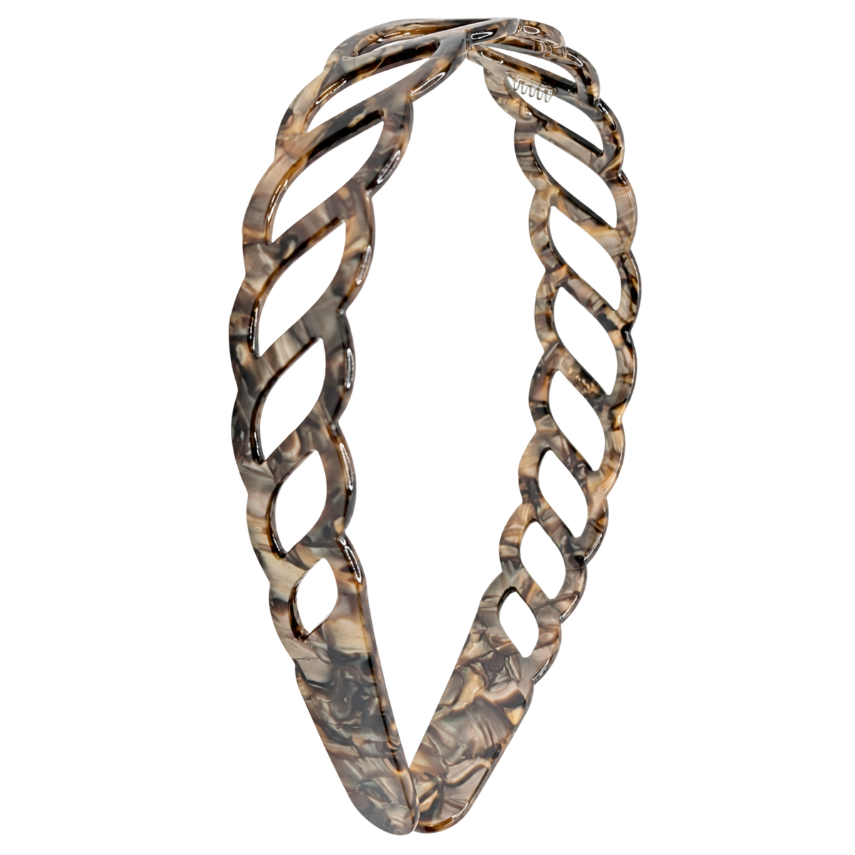 Moeni Twist Acetate Headband with Inner Teeth for Women and Girls