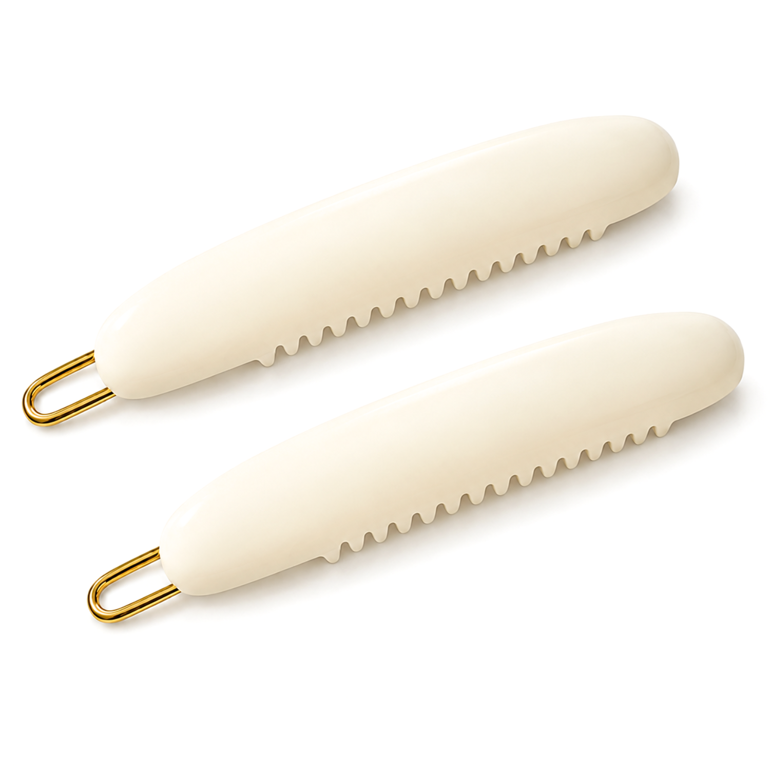 French Amie Oval Hair Barrette Clip Set of 2 Cellulose Acetate Tige Boule Clasp