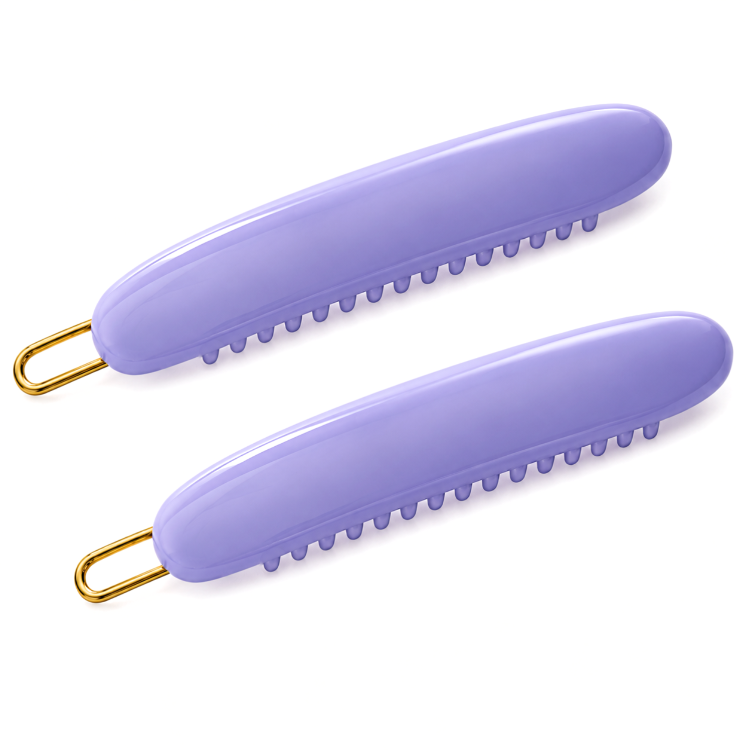 French Amie Oval Hair Barrette Clip Set of 2 Cellulose Acetate Tige Boule Clasp