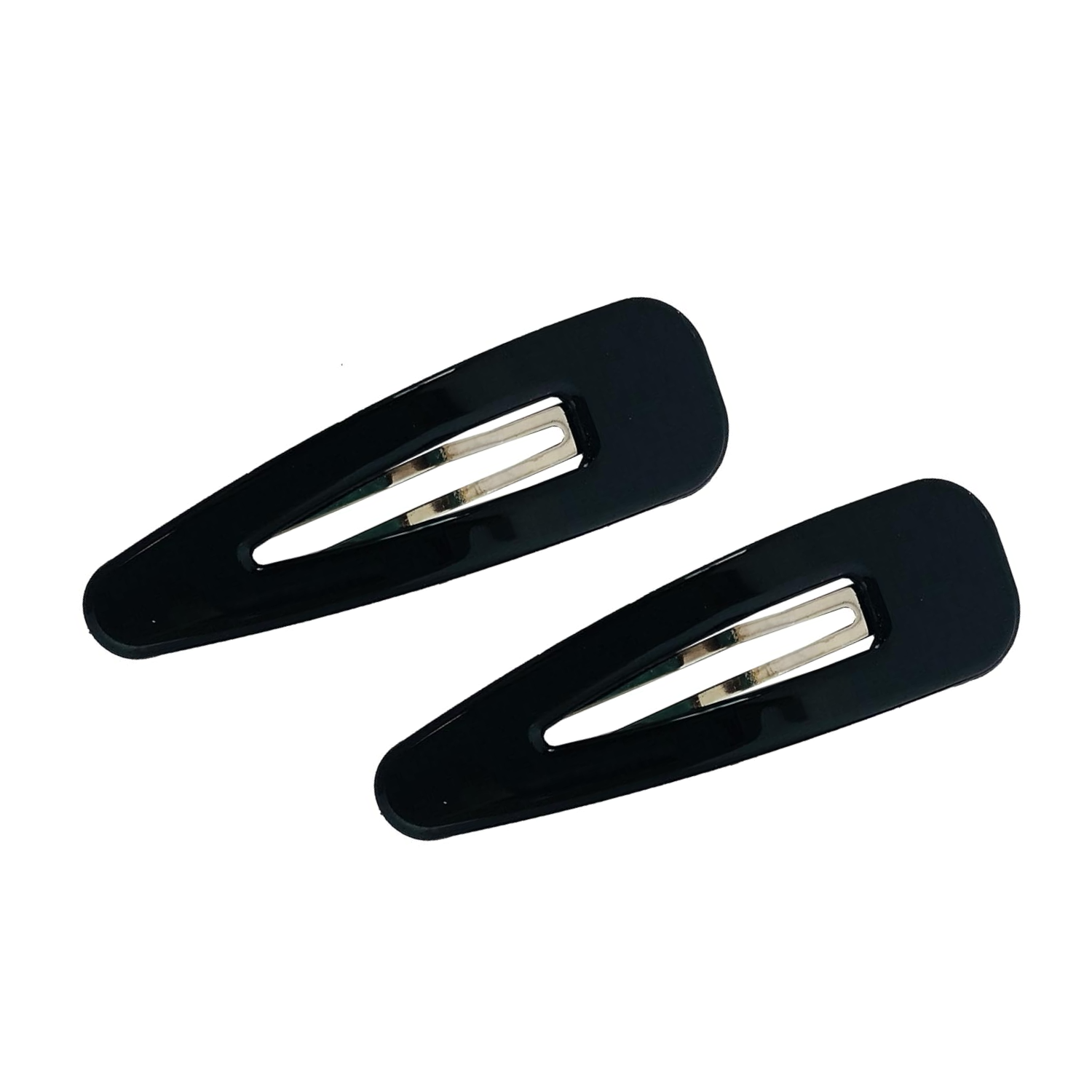 Parcelona French Clic Clac Extra Large Cellulose Snap Hair Pins for Women(2 Pcs)