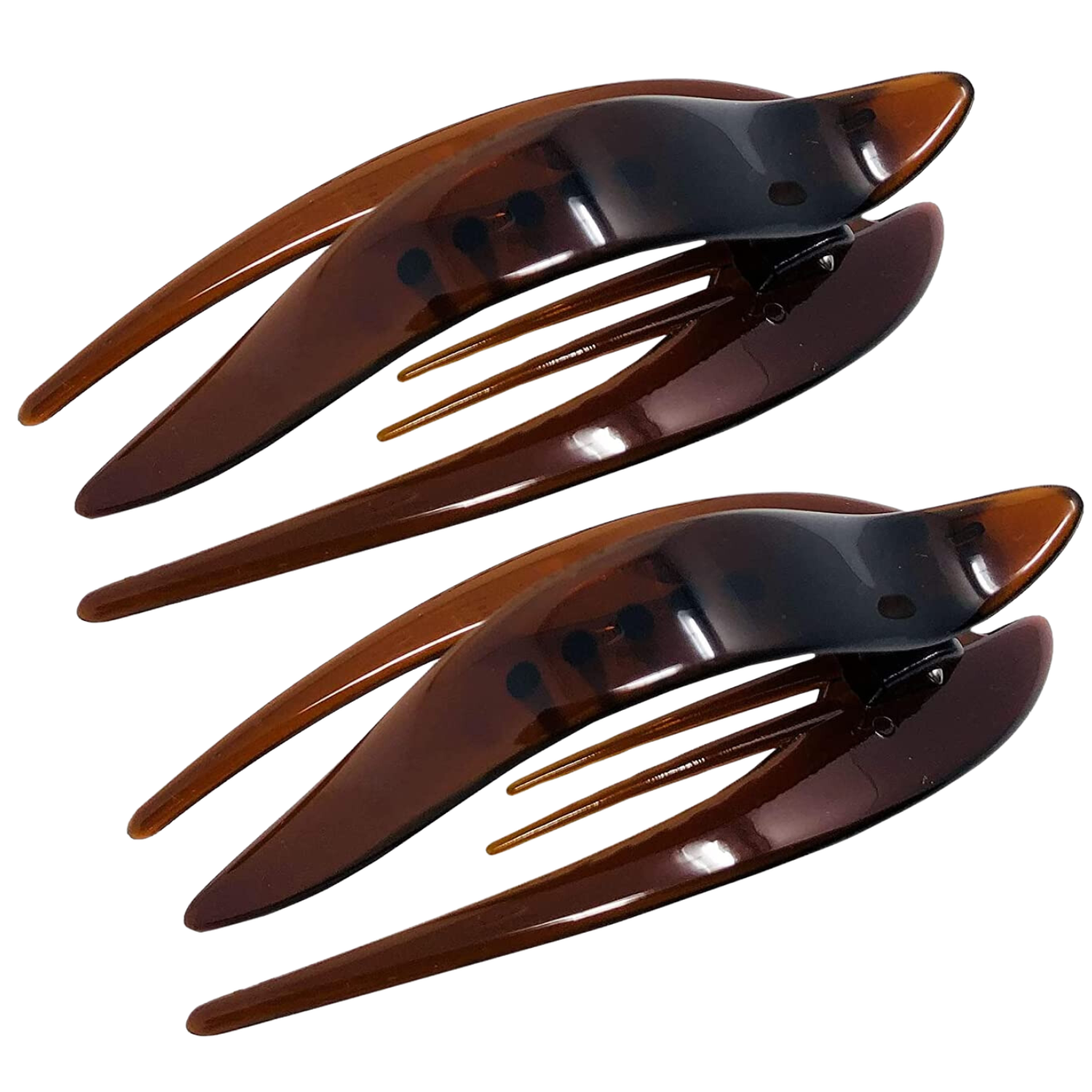 Parcelona French Beak Clasp Tortoise Shell Cellulose Hair Claw for Women (2Pcs)