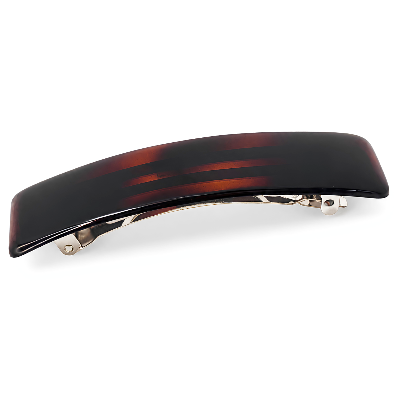 Parcelona Flat Rectangle 3.5" Tortoise Shell Hair Barrette Clip Women