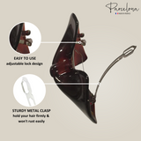 Parcelona French Cute Bow Small Celluloid Black N Brown Hair Clip Barrette