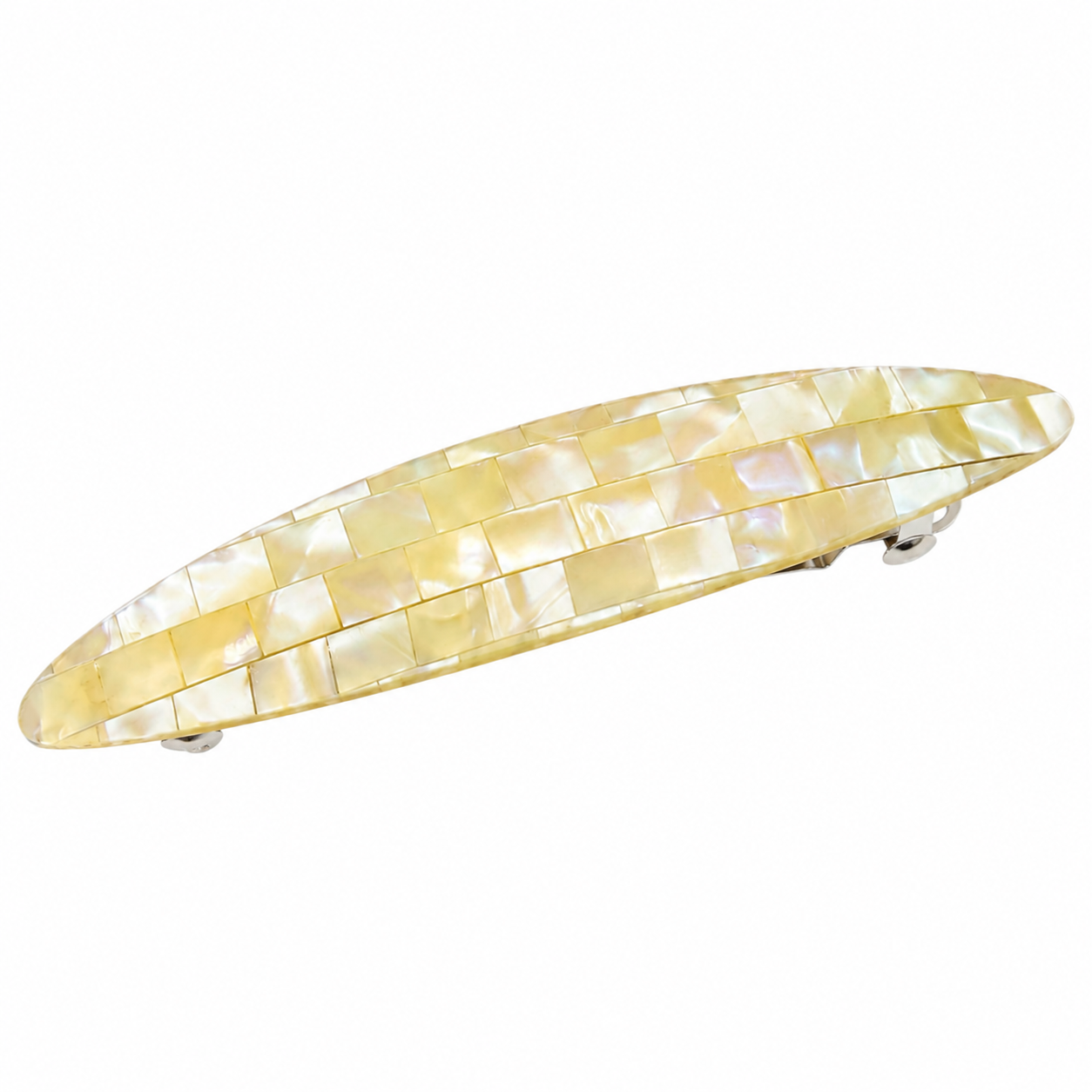 French Amie Large Oval Handmade Cellulose Hair Clip Barrette for Women