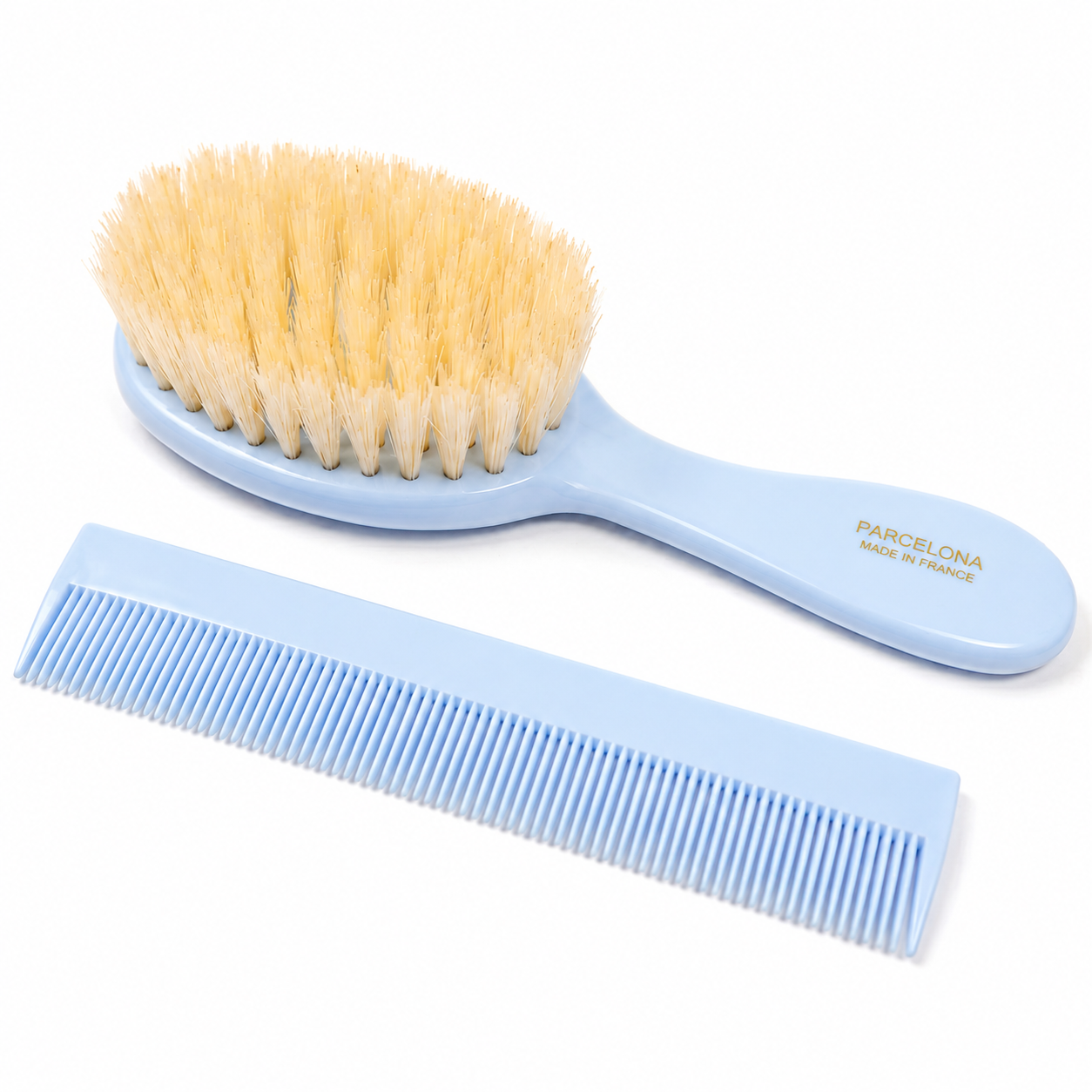 Parcelona French Grooming Combo 6” Cellulose Baby Brush and Comb for Toddlers