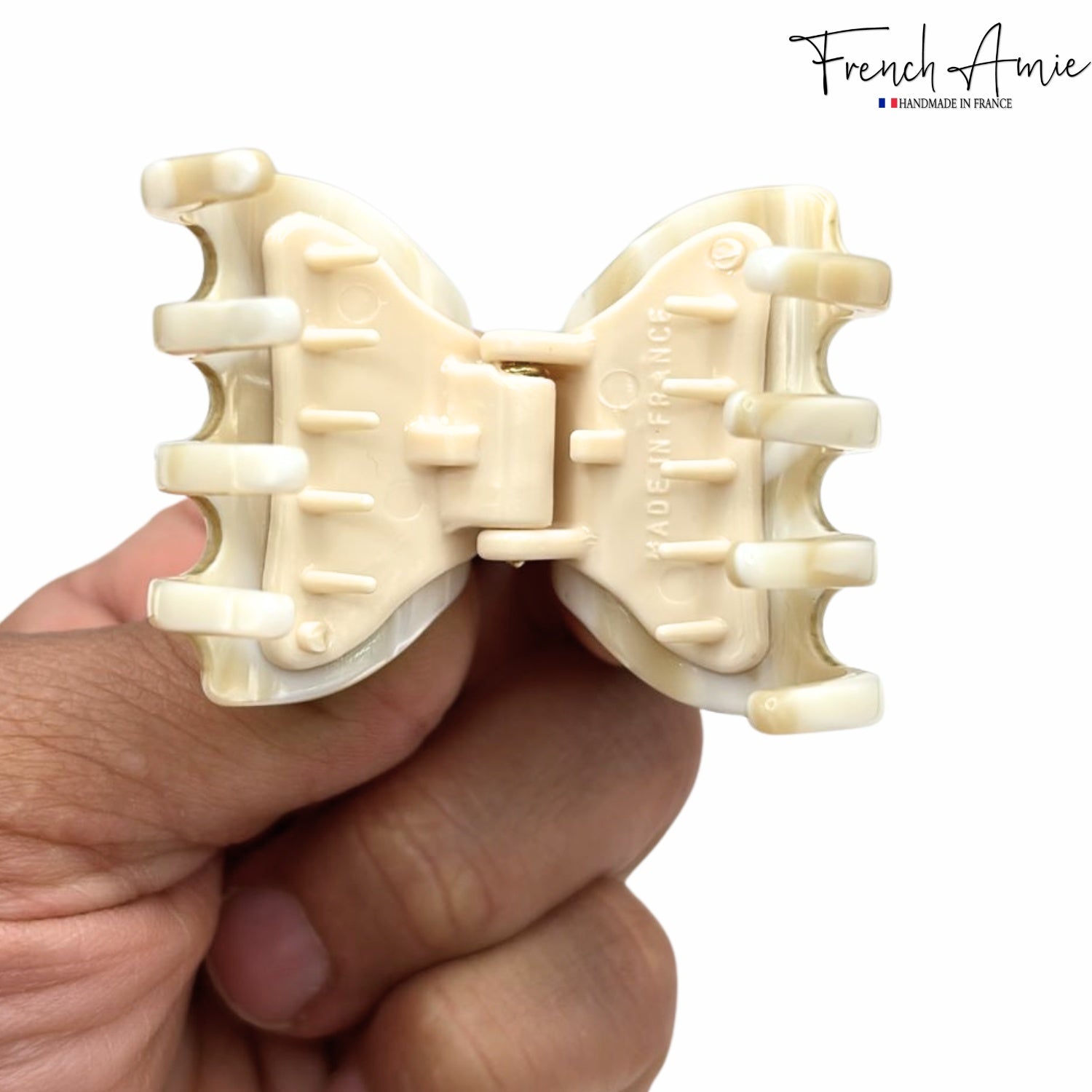 French Amie Belle 1 1/2" Mini Handmade Hair Claw French Acetate Jaw Clip for Women