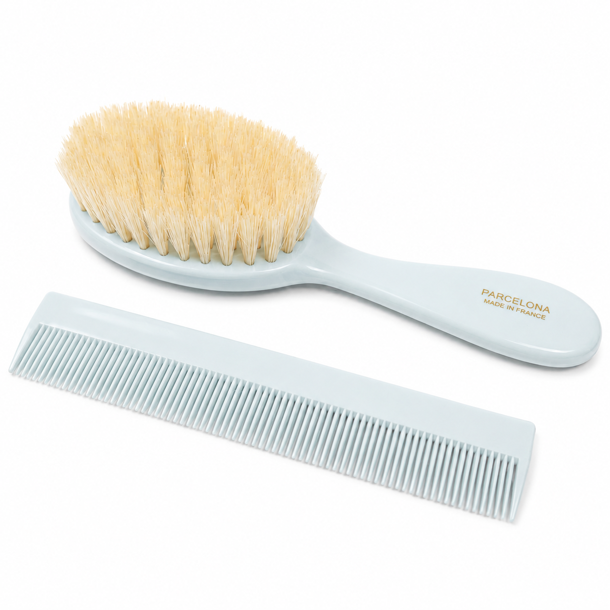 Parcelona French Grooming Combo 6” Cellulose Baby Brush and Comb for Toddlers