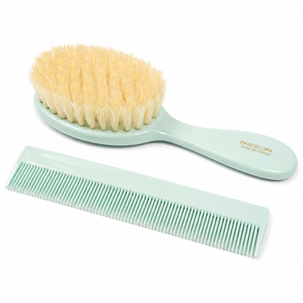 Parcelona French Grooming Combo 6” Cellulose Baby Brush and Comb for Toddlers