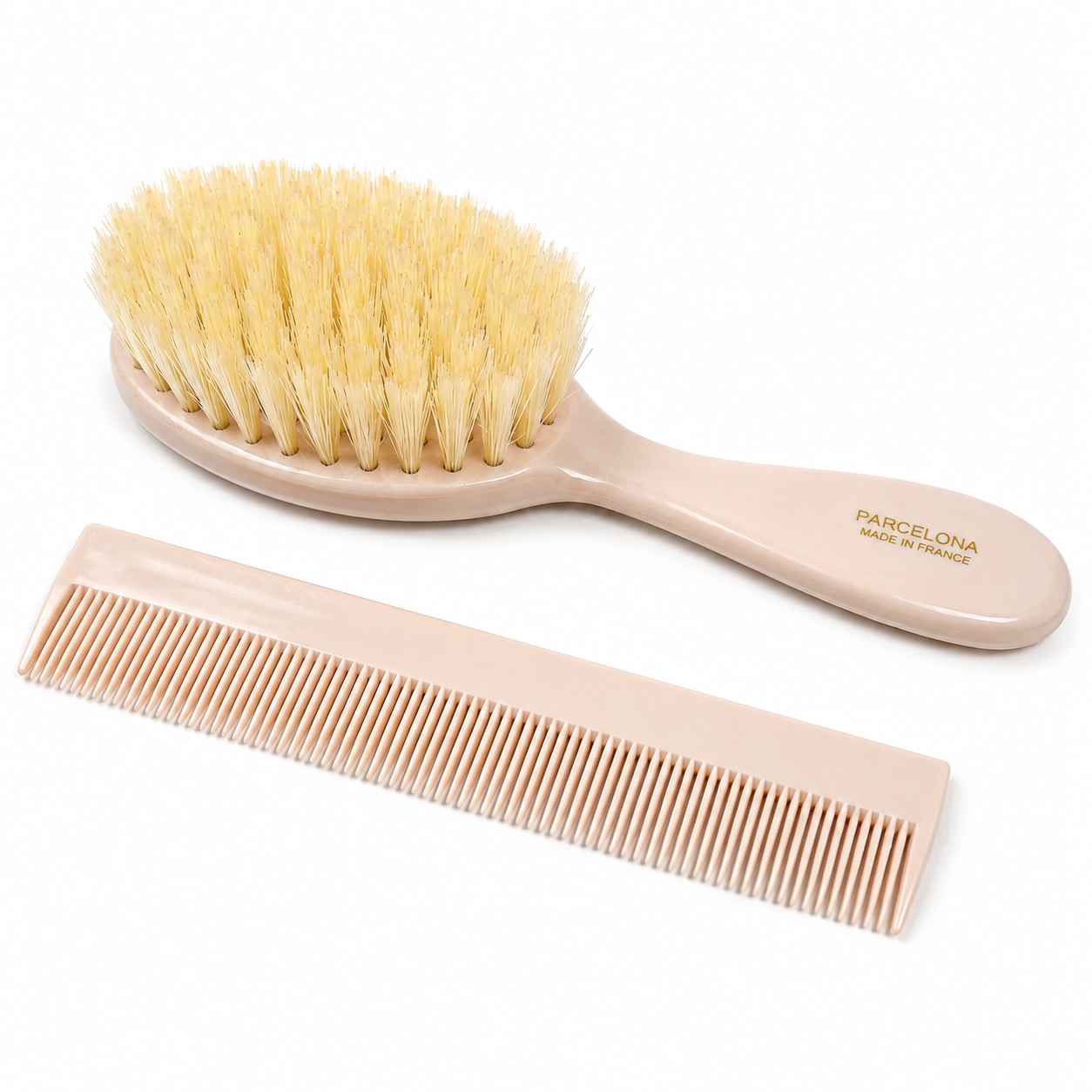 Parcelona French Grooming Combo 6” Cellulose Baby Brush and Comb for Toddlers