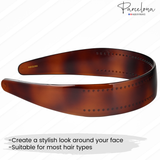 Brown French acetate headband suitable for most hair types and styles
