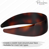 Brown acetate headband suitable for various hair types and everyday styling