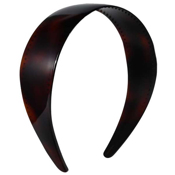 Front view of brown Parcelona French 1.5-inch cellulose acetate headband