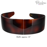 Width 1.5-inch brown Parcelona cellulose acetate headband with dimensions